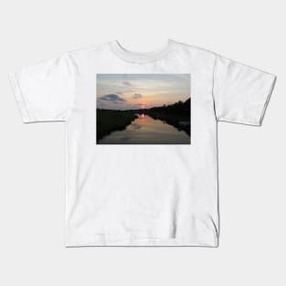 Sunset Over The Marsh Kids T-Shirt